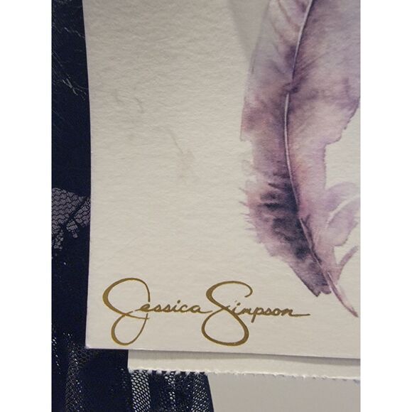 NWT Jessica Simpson Black & Cream Babydoll Lingerie, Size L - Picture 5 of 6